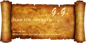 Gyurics Gergely névjegykártya