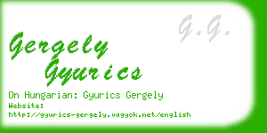 gergely gyurics business card